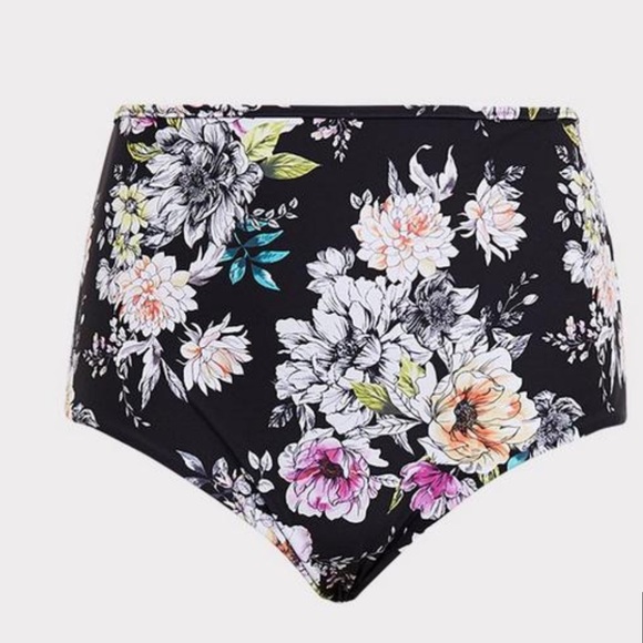 torrid Other - New! Torrid sz 4 Black Floral Stripes Reversible Bathing Swim Suit Bottoms 4X